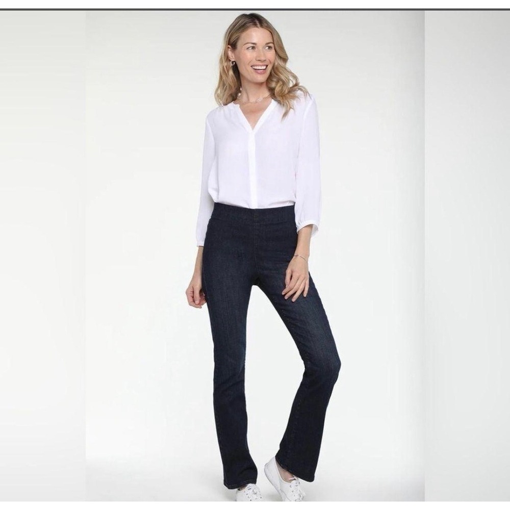 NYDJ SpanSpring Denim Slim Bootcut Pull On Jeans Dark Wash Women Size S 0-2-4